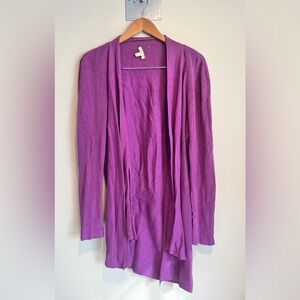 Eileen Fisher Knit Womens Italian Yarn Open Front Sweater Size 1X Lagenlook